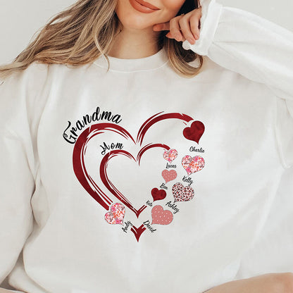 Custom Grandma Heart Sweatshirt Sweatshirt/Hoodie/T-Shirt