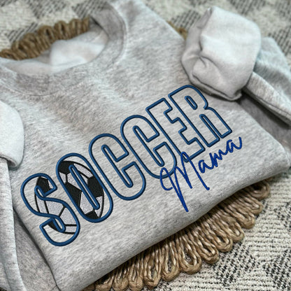 Custom Sports Embroidered Mama/Mom/Nana Sweatshirt