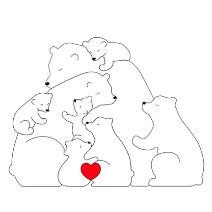 Wooden Bear Family