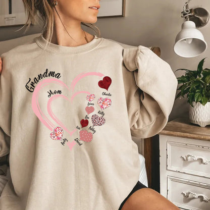 Custom Grandma Heart Sweatshirt Sweatshirt/Hoodie/T-Shirt