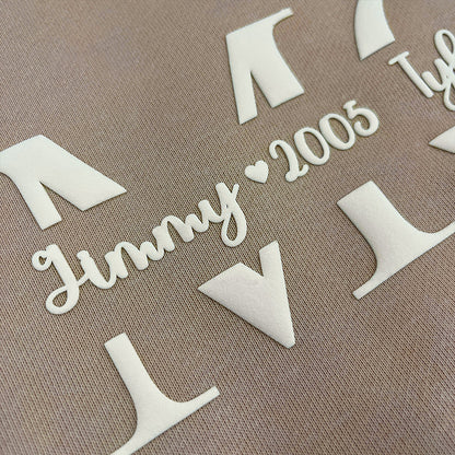 Sweat-shirt personnalisé Puff MOM avec prénoms d'enfants