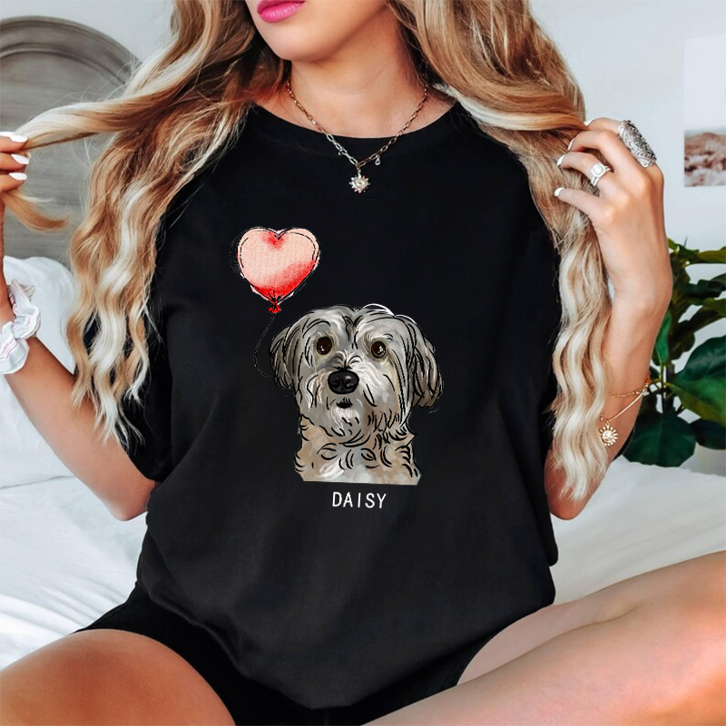 My Valentine Pet Portrait Printing T-shirt Sweatshirt Hoodie