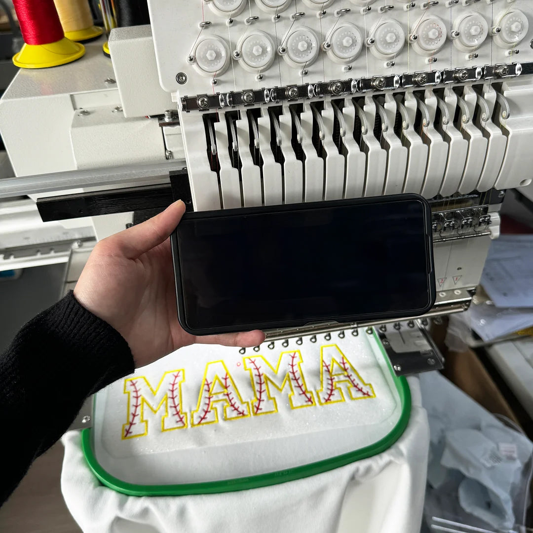 Embroidered Baseball Mama Crewneck Sweatshirt