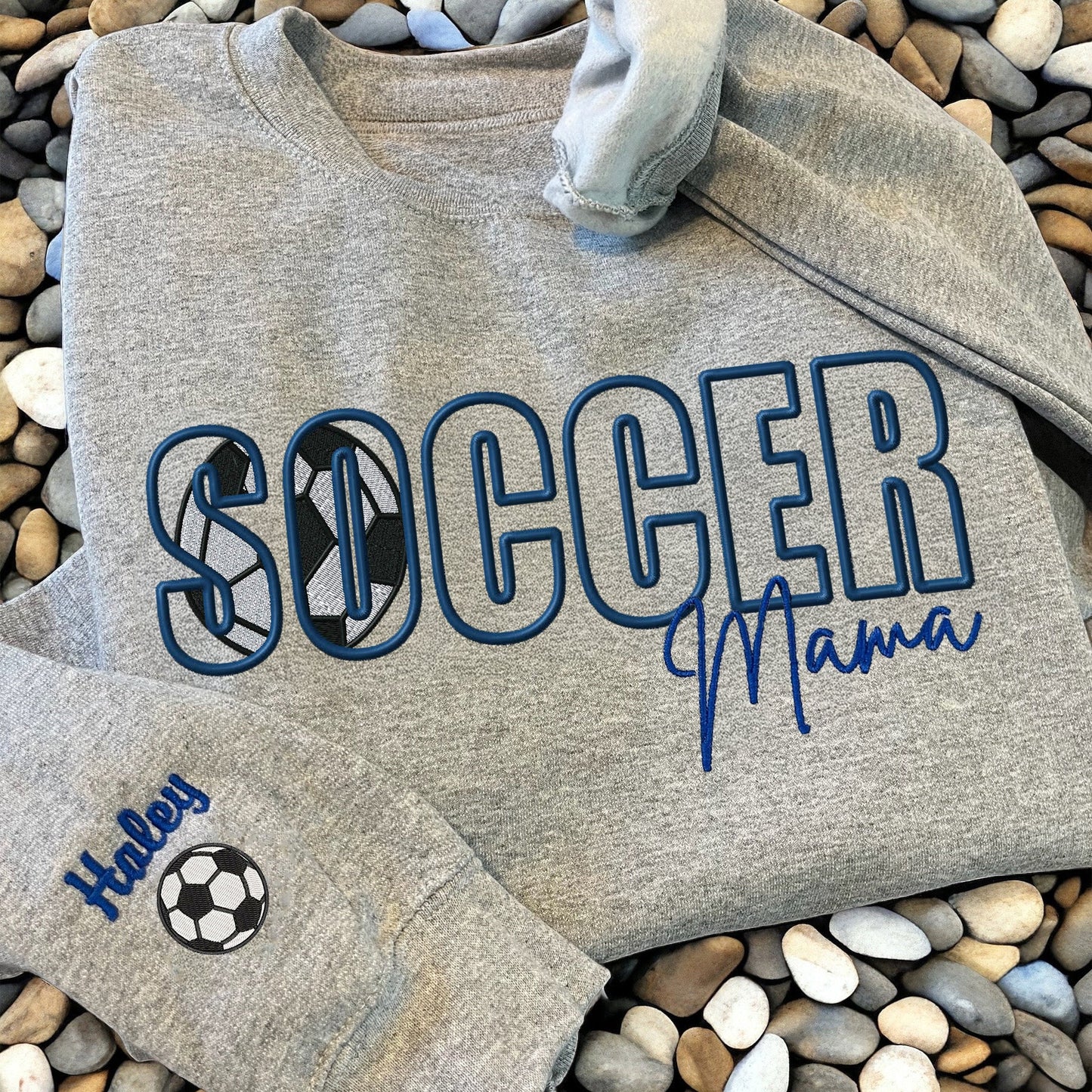 Custom Sports Embroidered Mama/Mom/Nana Sweatshirt
