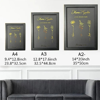 Custom Family Birth Month Flower Frame