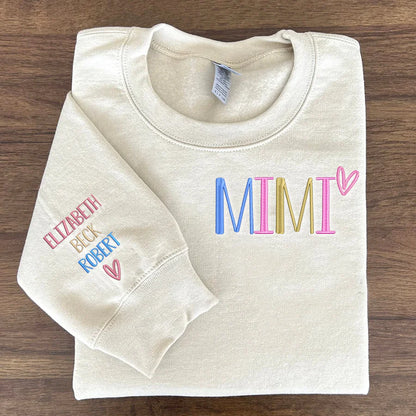 Custom Embroidered Grandma Mother's day Sweatshirt