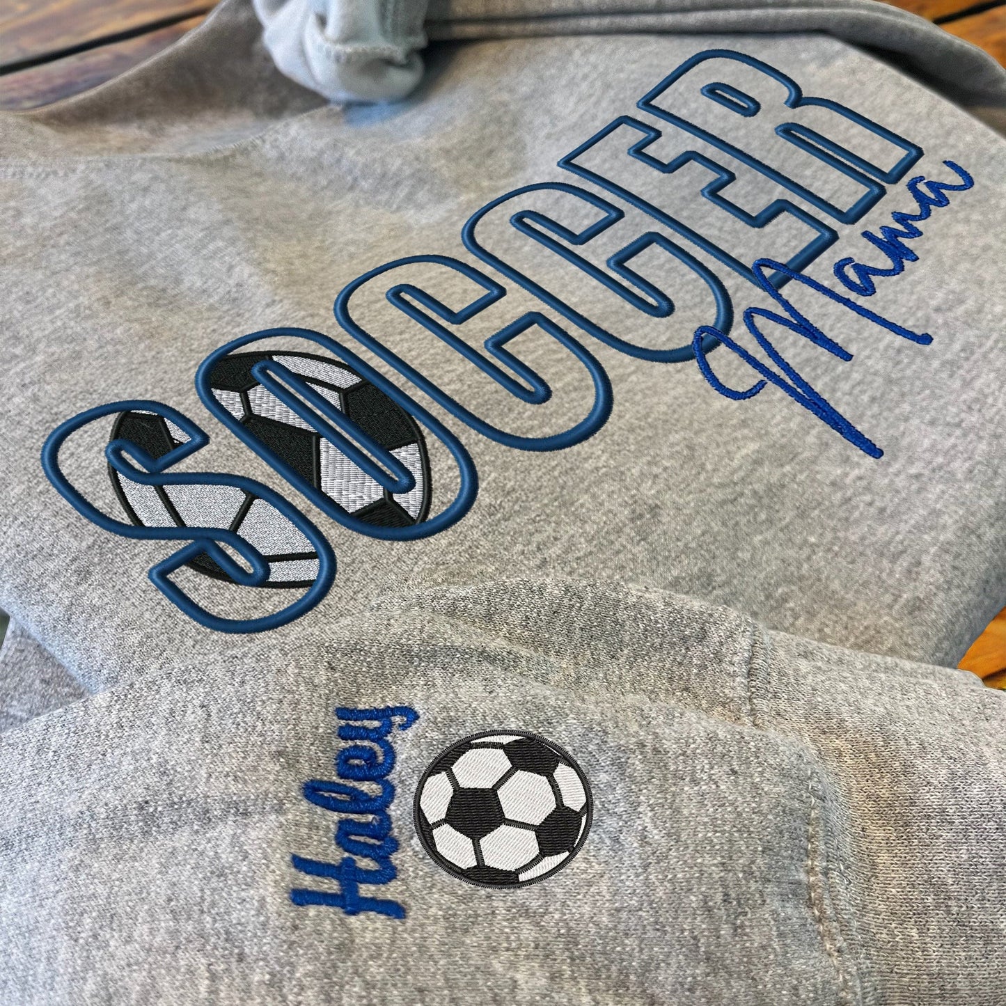 Custom Sports Embroidered Mama/Mom/Nana Sweatshirt