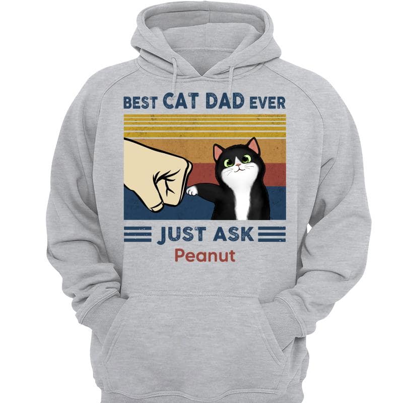 Father's Day 2025 Gift for Cat Dads - Custom Cat Fist Bump Personalized Shirt