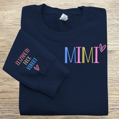 Custom Embroidered Grandma Mother's day Sweatshirt