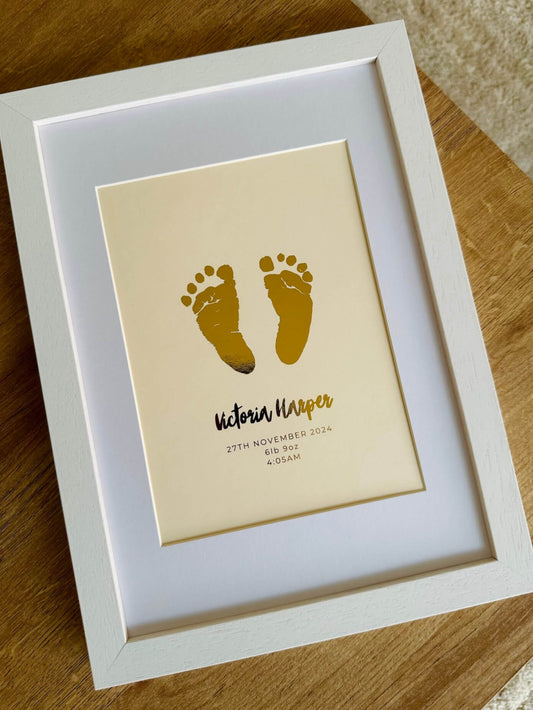 Foiled Baby Hand & Footprint Artwork, Kit Included