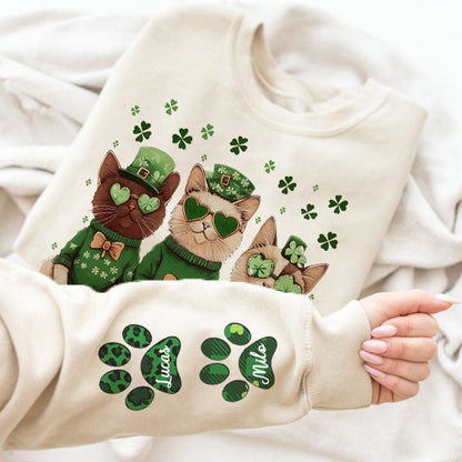 Personalized St. Patrick's Pet Lover Lucky Shamrock Sweatshirt