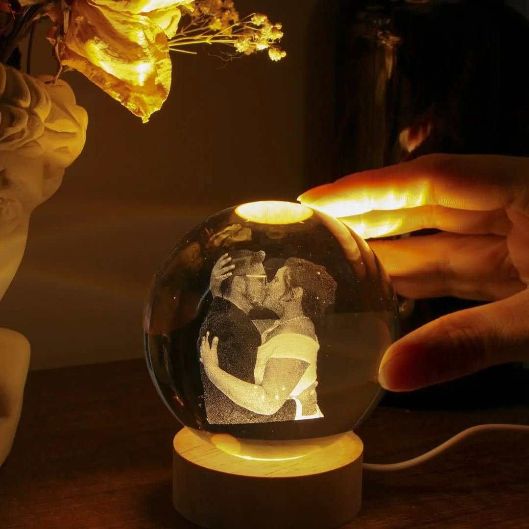 Custom 3D Pet Photo Crystal Ball