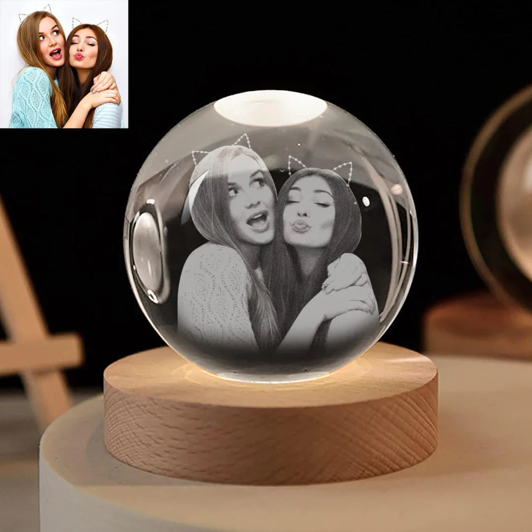 Custom 3D Pet Photo Crystal Ball