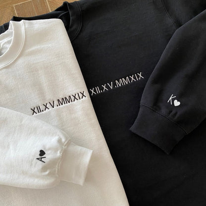 Custom Embroidered Roman Numerals Unisex Sweatshirt/Hoodie/T-shirt