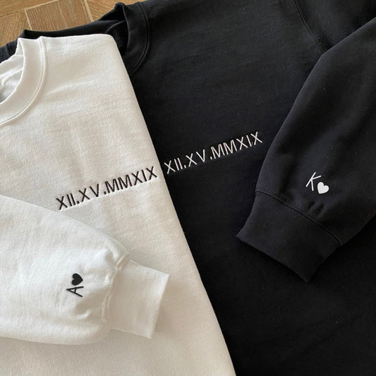 Custom Embroidered Roman Numerals Unisex Sweatshirt/Hoodie/T-shirt