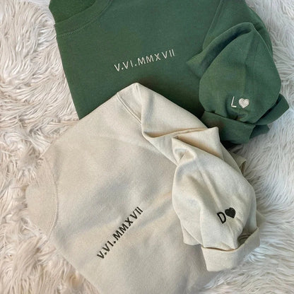 Custom Embroidered Roman Numerals Unisex Sweatshirt/Hoodie/T-shirt