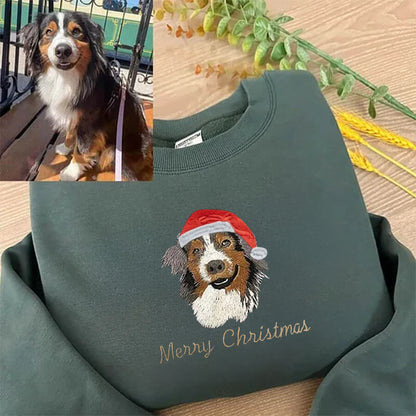 Personalized Embroidered Sweatshirt with Pet Portraits