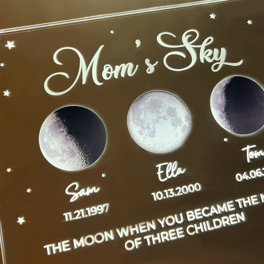 Mom's Sky Custom Real Moon Phase Led Light Frame