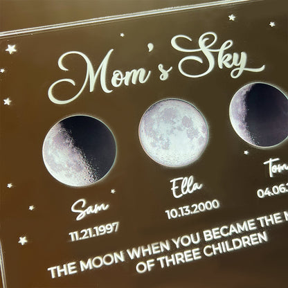 Mom's Sky Custom Real Moon Phase Led Light Frame