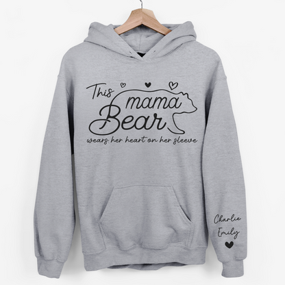 This Mama Bear Wears Her Heart On Her Sleeve - Family Custom Unisex Sweatshirt