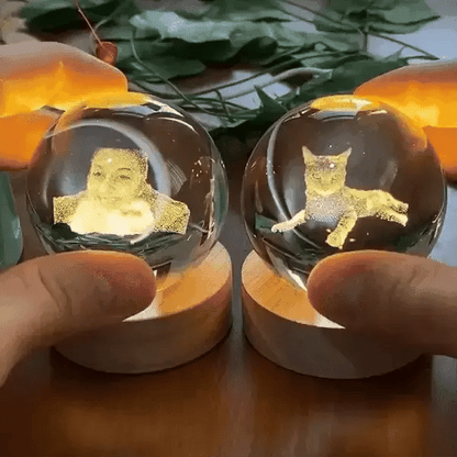 Custom 3D Pet Photo Crystal Ball