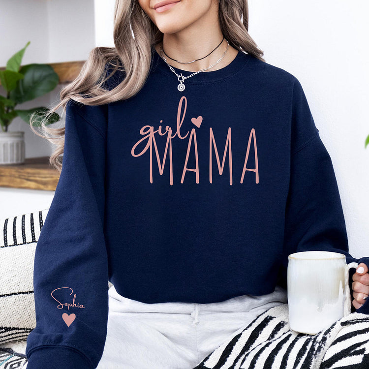 Custom Mama Sweatshirt with Kid Name