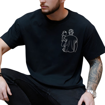 Papa et moi - T-shirt photo personnalisé pour papa, cadeau pour mari