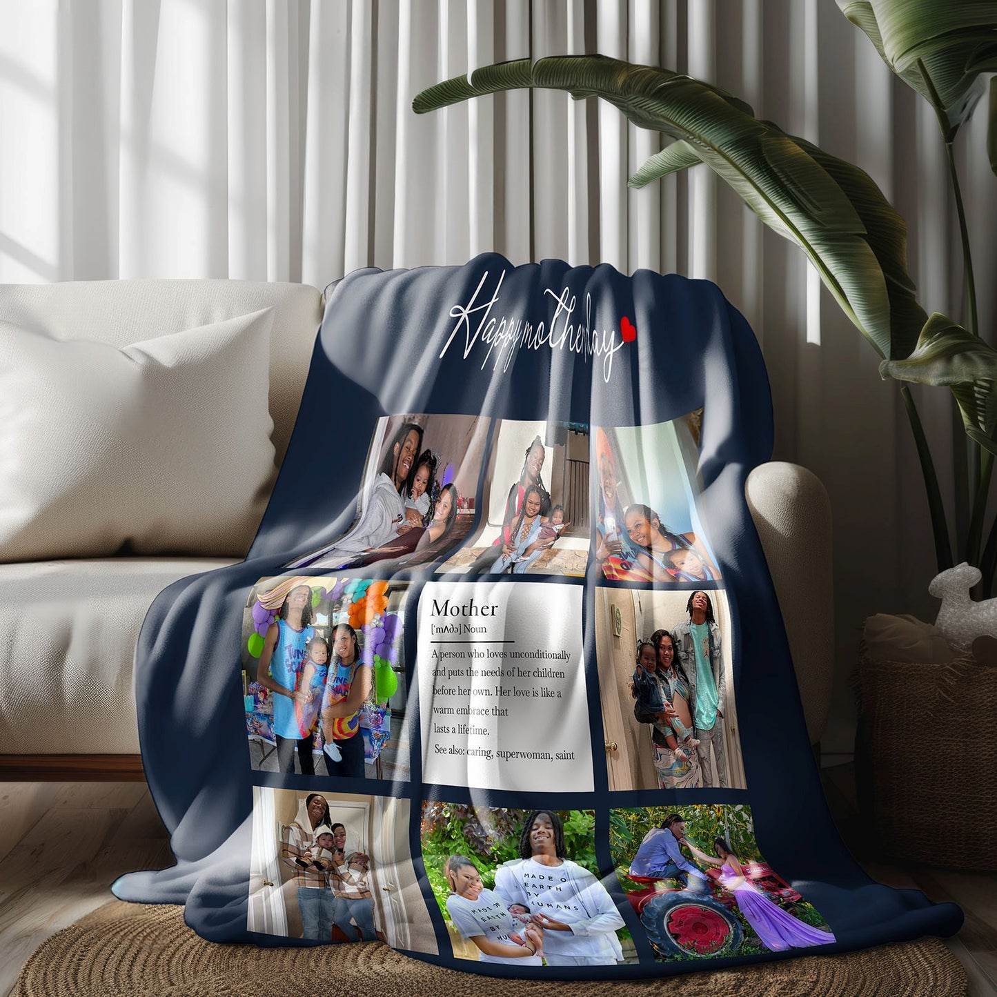Personalized 9 Photos Happy Mother's Day Blankets Fleece Blanket