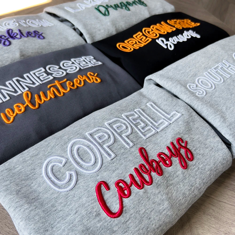Sweat-shirt d'équipe personnalisé avec broderie 3D PUFF