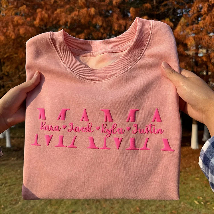 Sweat-shirt personnalisé Puff MOM avec prénoms d'enfants