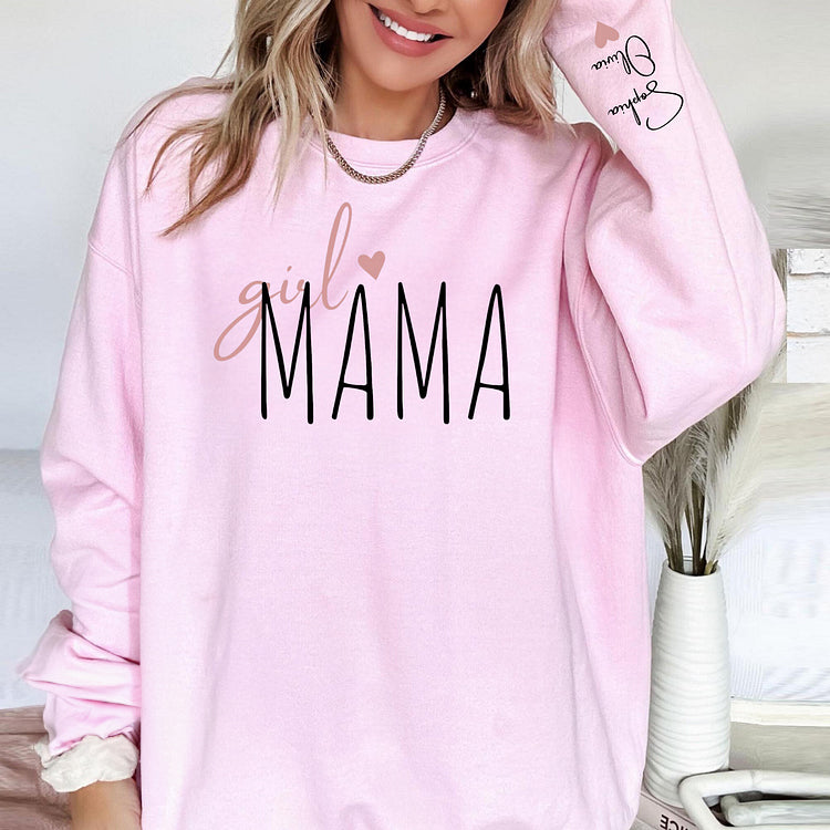 Custom Mama Sweatshirt with Kid Name