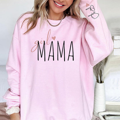 Custom Mama Sweatshirt with Kid Name