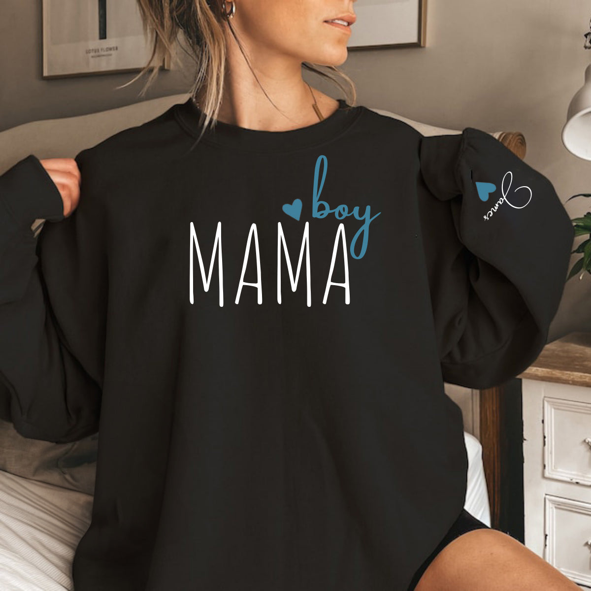 Custom Mama Sweatshirt with Kid Name
