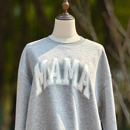 Custom Puff Mama Sweatshirt With Names On Sleeve