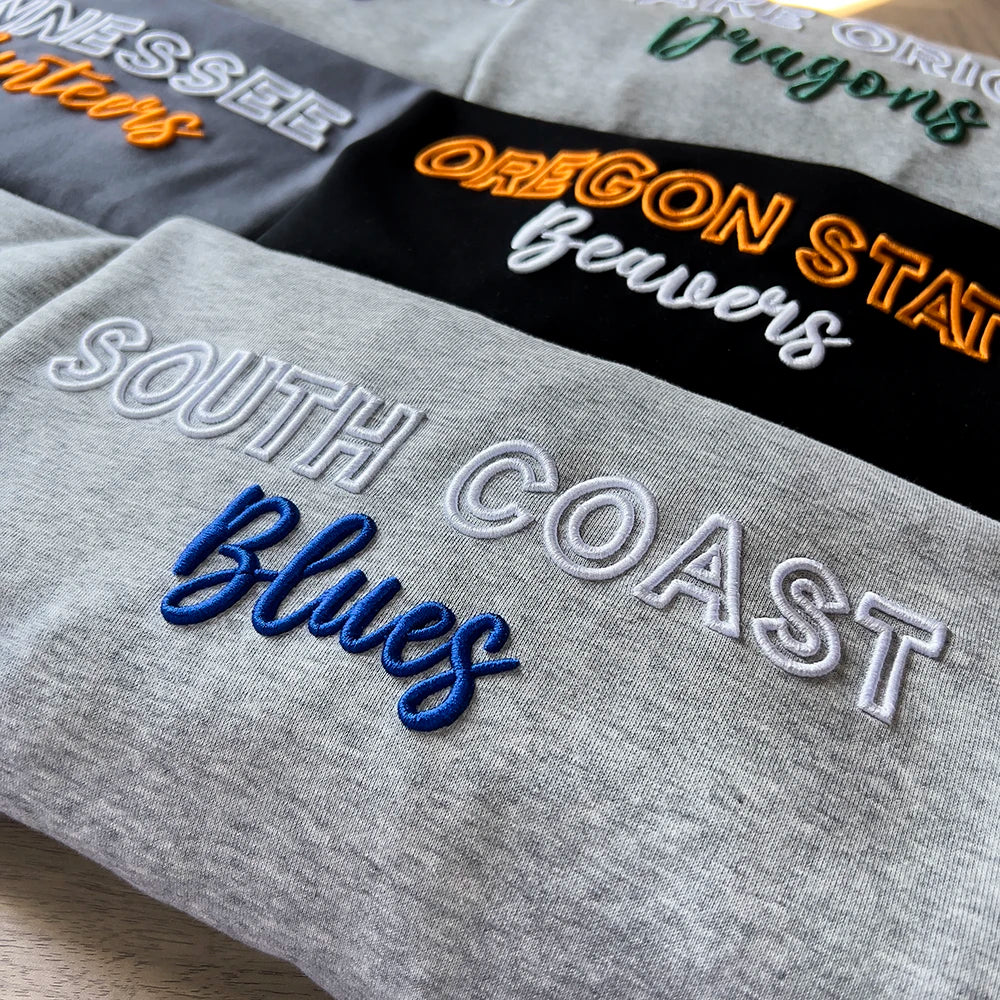 Sweat-shirt d'équipe personnalisé avec broderie 3D PUFF