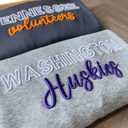 Sweat-shirt d'équipe personnalisé avec broderie 3D PUFF