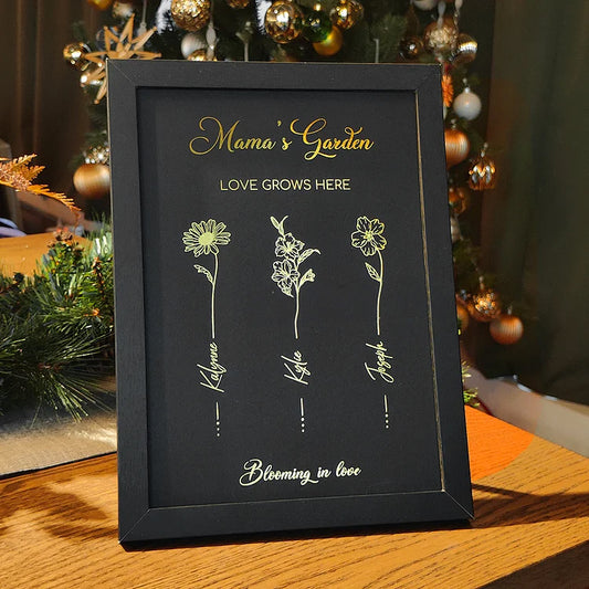 Custom Family Birth Month Flower Frame