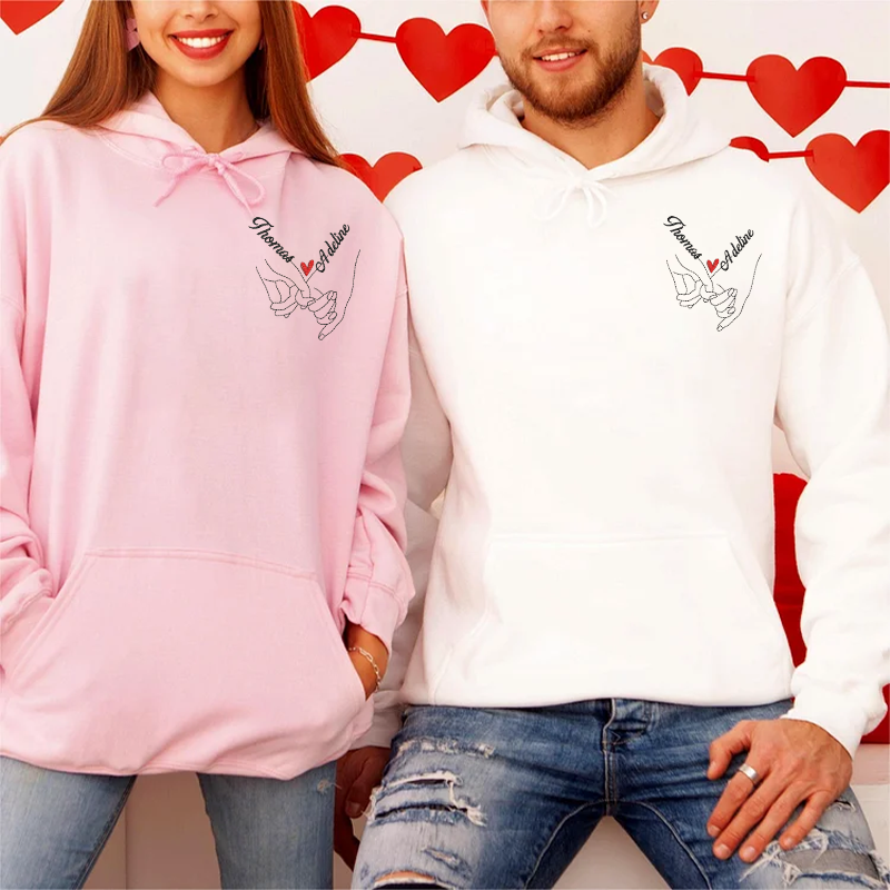 Hand in Hand Embroidered On The Left Chest Sweatshirt