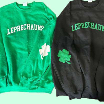 Lucky Clover Irish Elbow Patch St. Patrick's Day Sweatshirt