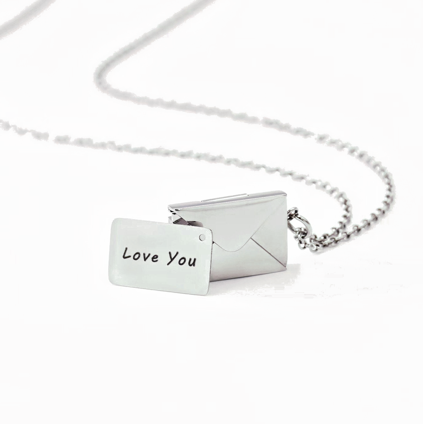 Personalized Envelope Locket Necklace Secret Message Necklace