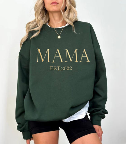 Personalized Mama Embroidered Sweatshirt