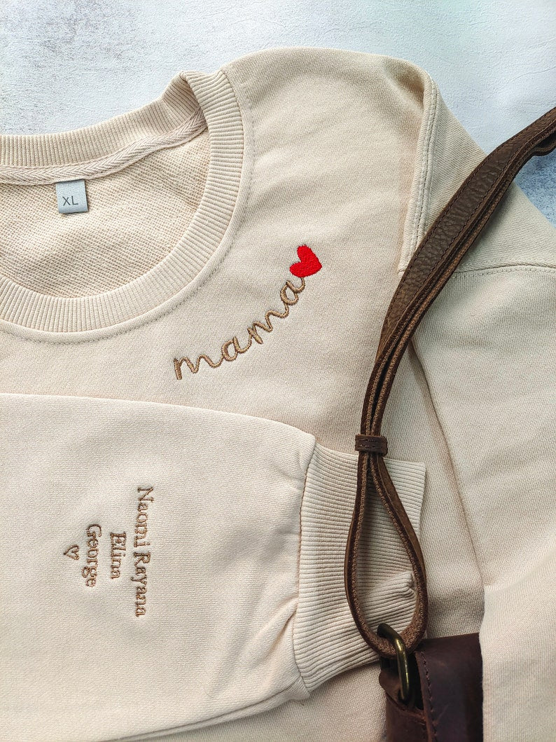 Custom Mama Embroidered Sweatshirt