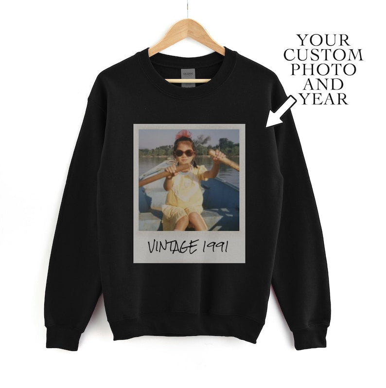 Unisex Custom Vintage Photo And Year Shirt Or Sweatshirt