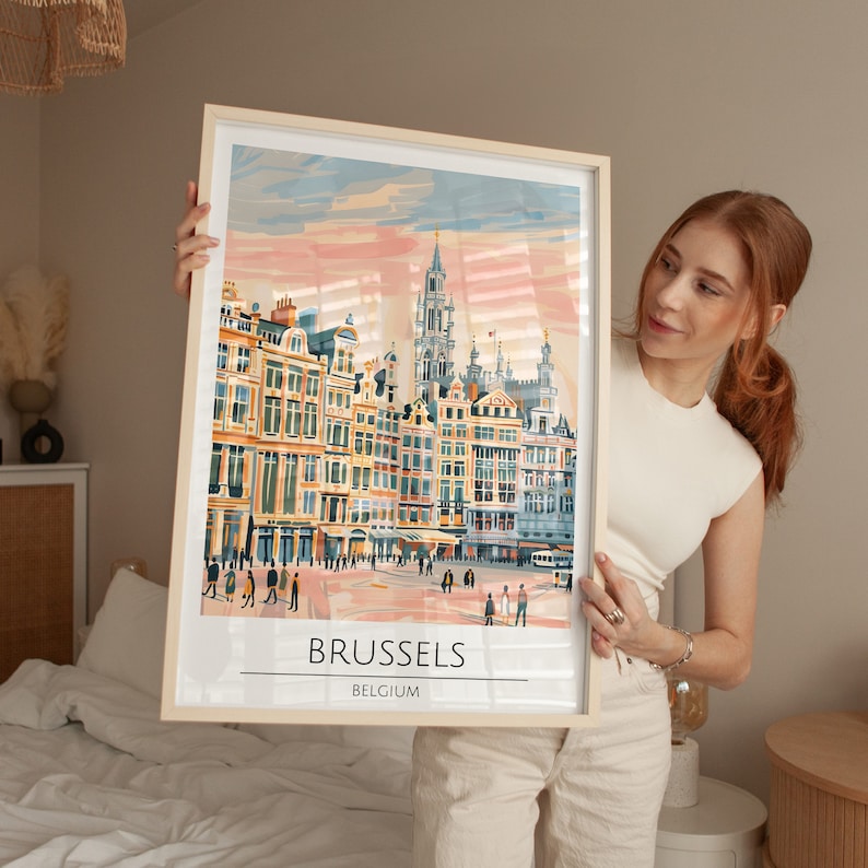 Affiche de voyage personnalisée, impression personnalisée, art mural tendance, voyage rétro, décoration maximaliste, impressions tendance pour dortoir, voyage coloré