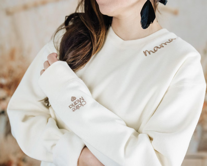 Custom Mama Embroidered Sweatshirt