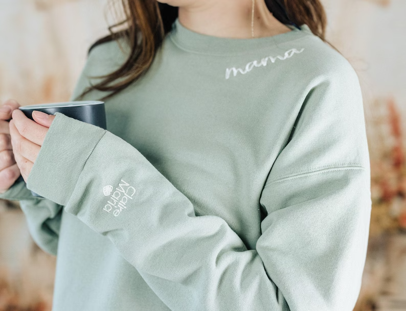 Custom Mama Embroidered Sweatshirt