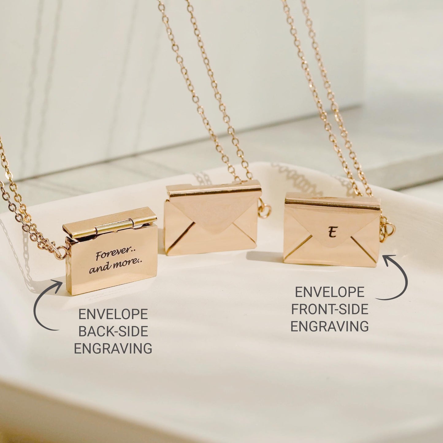 Personalized Envelope Locket Necklace Secret Message Necklace