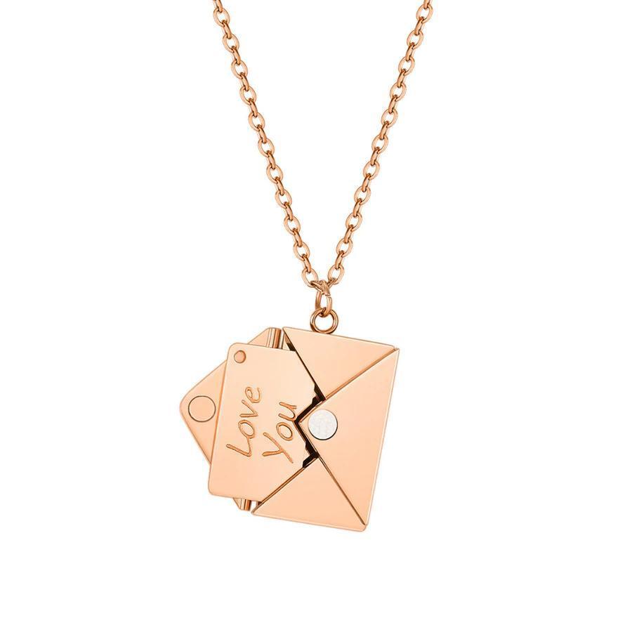 Personalized Envelope Locket Necklace Secret Message Necklace