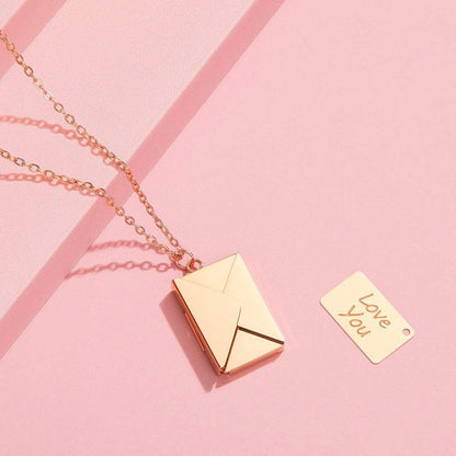 Personalized Envelope Locket Necklace Secret Message Necklace