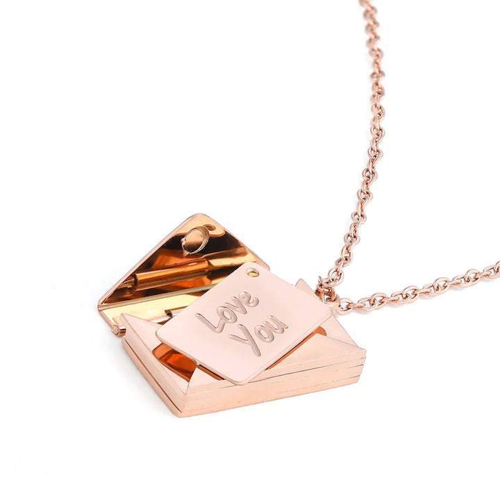Personalized Envelope Locket Necklace Secret Message Necklace